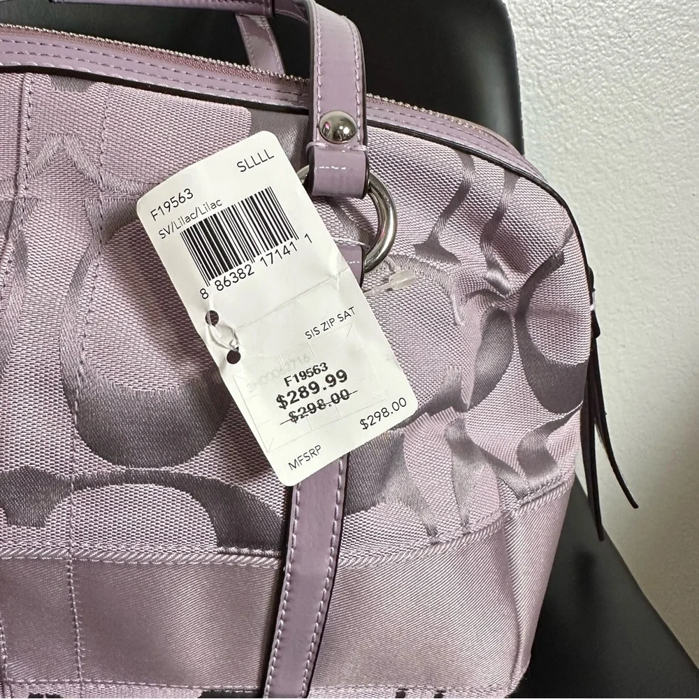 Coach Lilac Signature Print Bag NWT - Picture 5 of 7